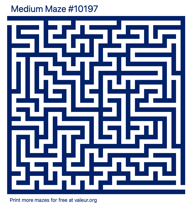 Free Printable Medium Maze number 10197