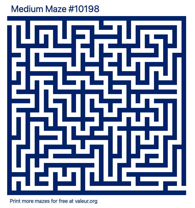 Free Printable Medium Maze number 10198