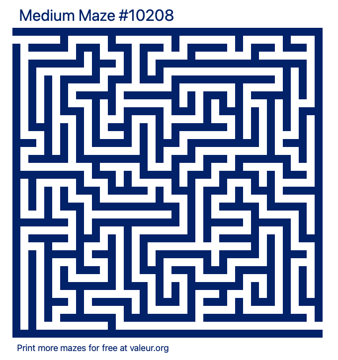 Free Printable Medium Maze number 10208
