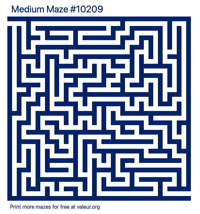 Free Printable Medium Maze number 10209