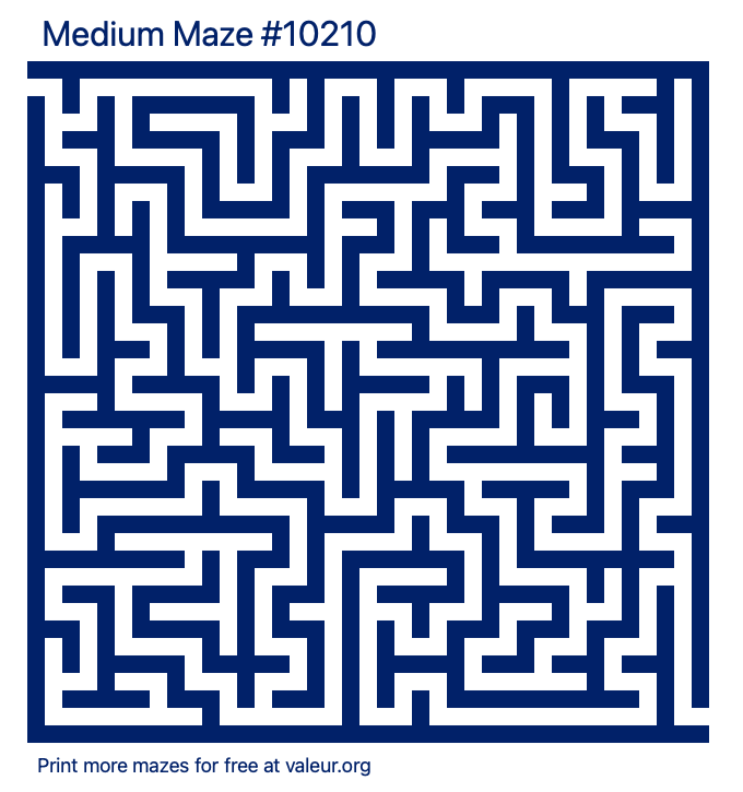 Free Printable Medium Maze number 10210