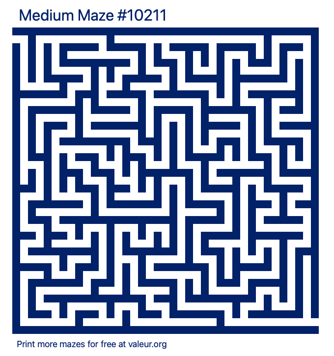 Free Printable Medium Maze number 10211