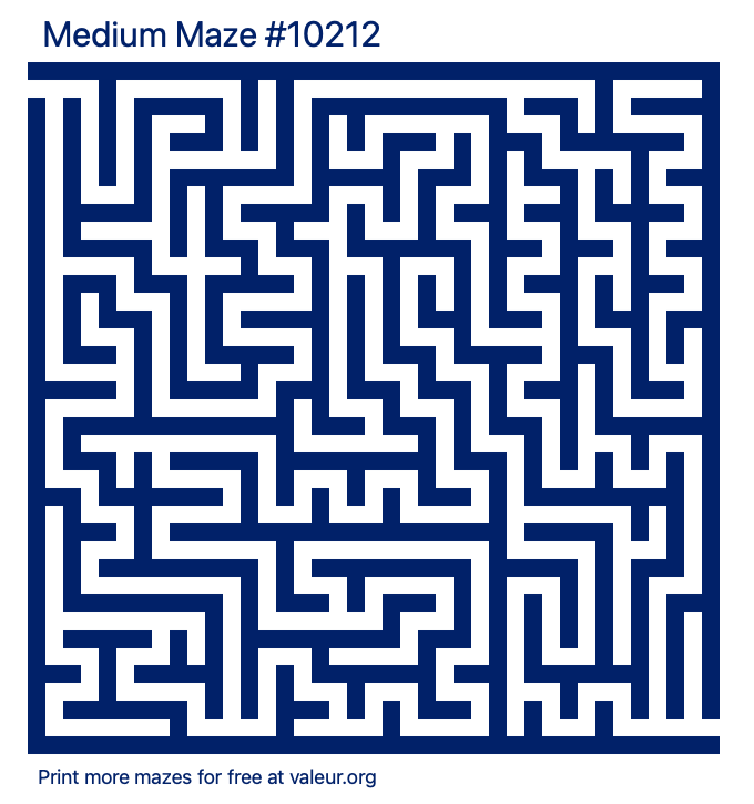 Free Printable Medium Maze number 10212