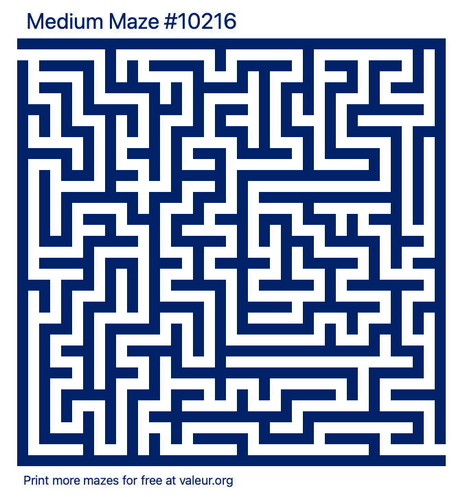 Free Printable Medium Maze number 10216
