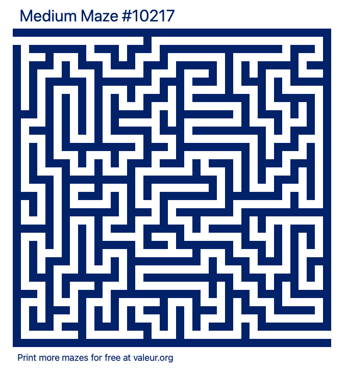 Free Printable Medium Maze number 10217