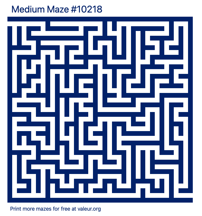 Free Printable Medium Maze number 10218