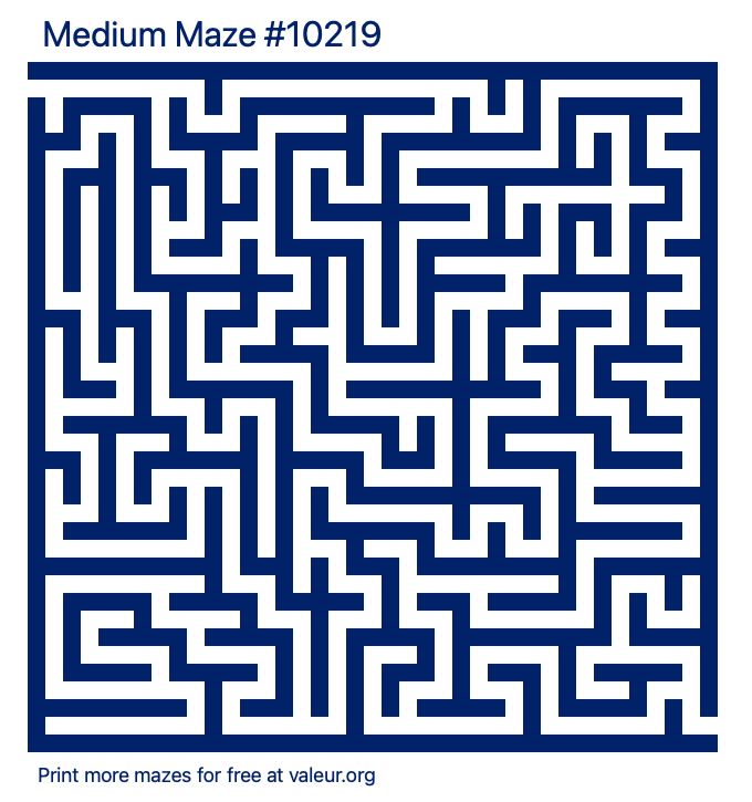 Free Printable Medium Maze number 10219