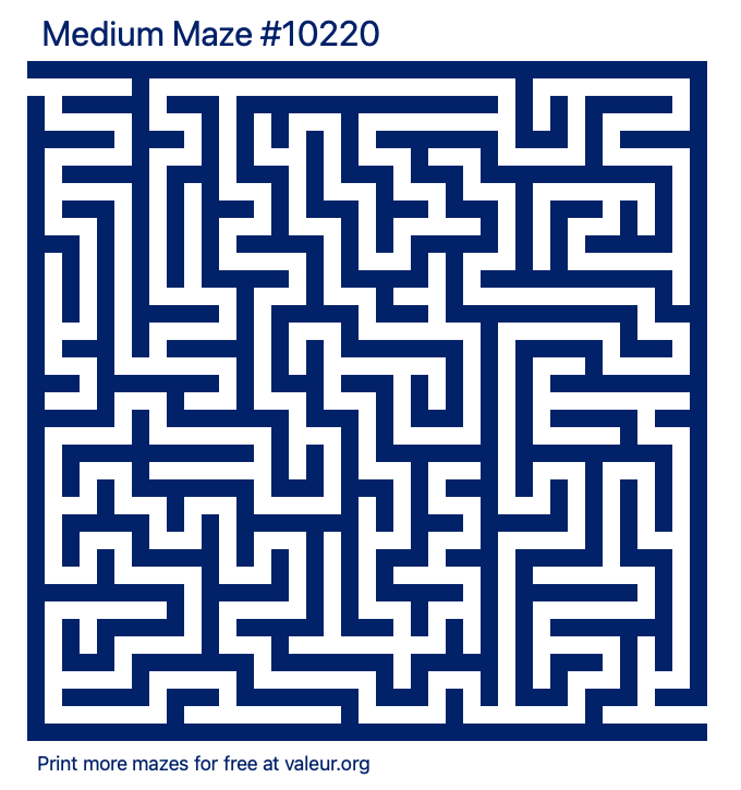 Free Printable Medium Maze number 10220