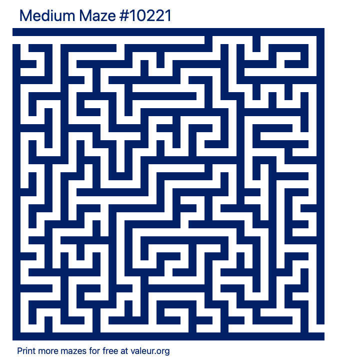 Free Printable Medium Maze number 10221