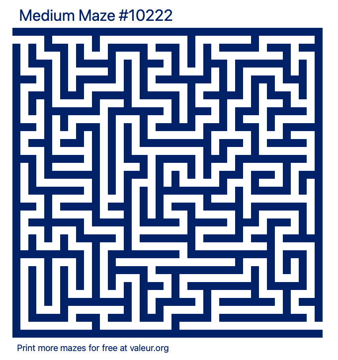 Free Printable Medium Maze number 10222