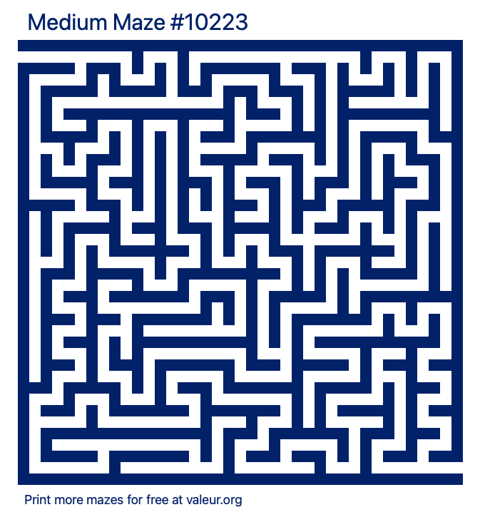 Free Printable Medium Maze number 10223