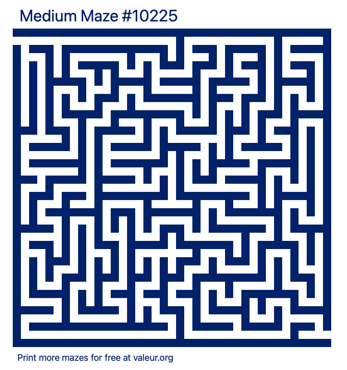 Free Printable Medium Maze number 10225