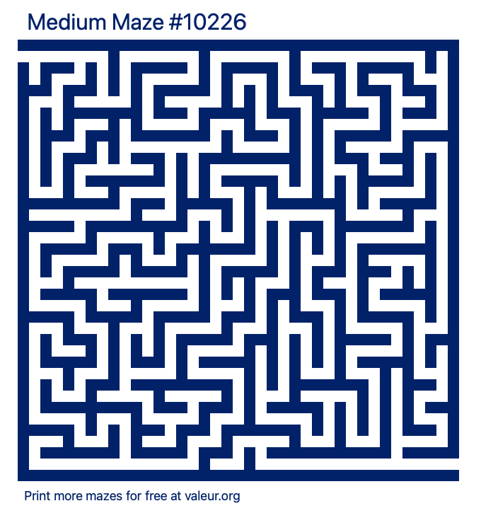 Free Printable Medium Maze number 10226