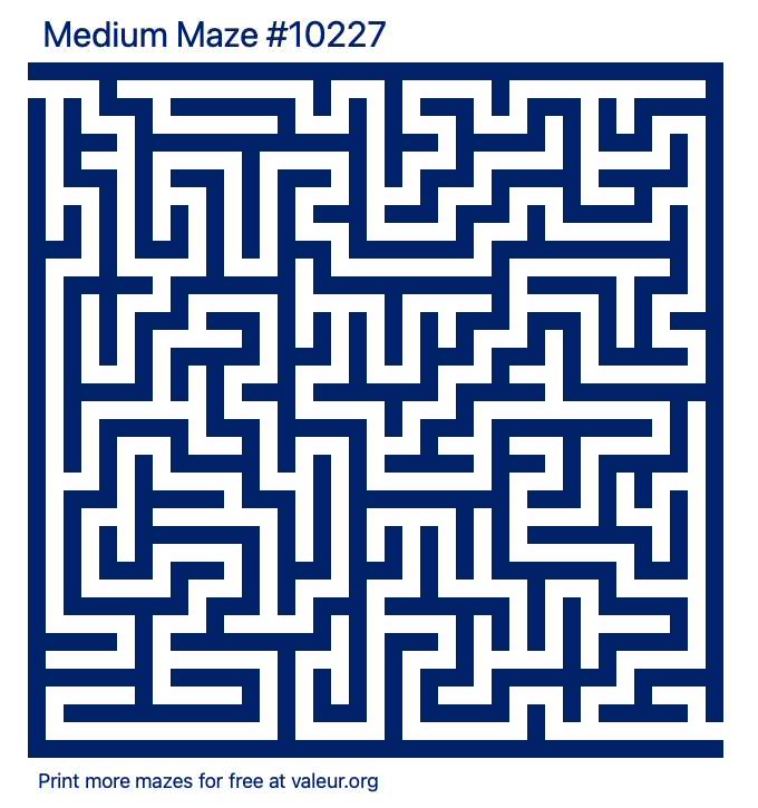 Free Printable Medium Maze number 10227