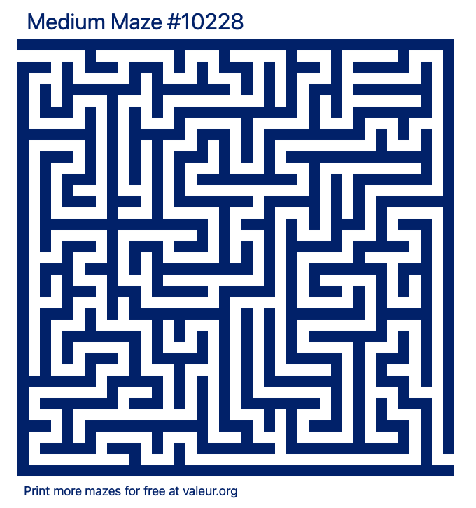 Free Printable Medium Maze number 10228