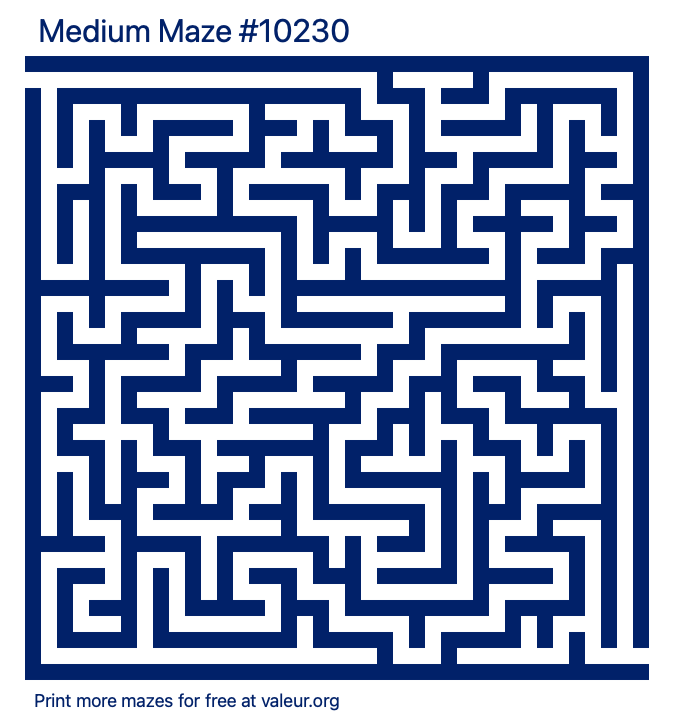 Free Printable Medium Maze number 10230