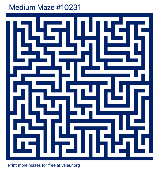 Free Printable Medium Maze number 10231