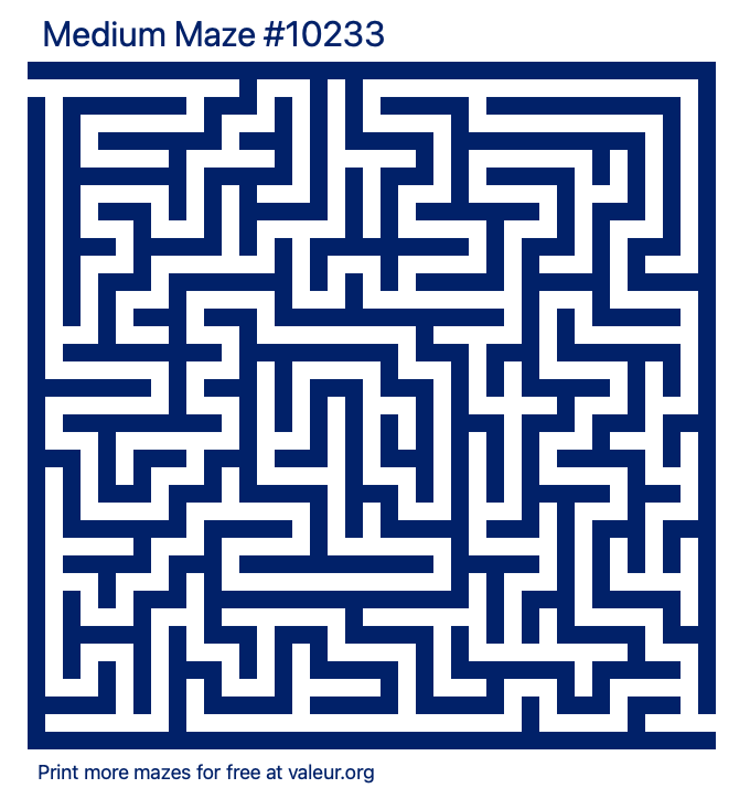 Free Printable Medium Maze number 10233