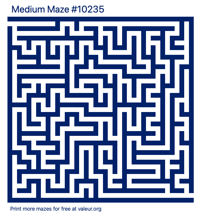 Free Printable Medium Maze number 10235