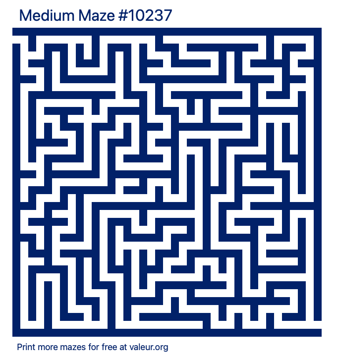 Free Printable Medium Maze number 10237
