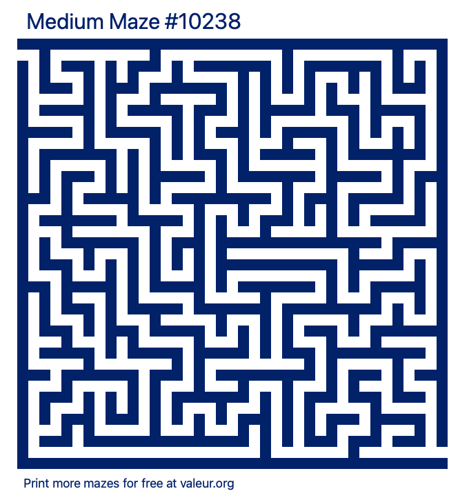 Free Printable Medium Maze number 10238