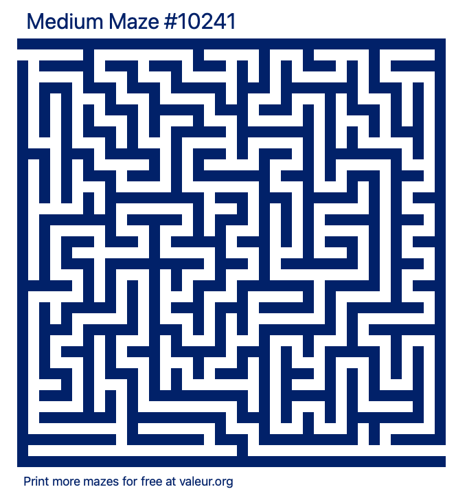 Free Printable Medium Maze number 10241