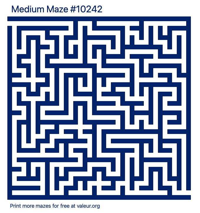 Free Printable Medium Maze number 10242