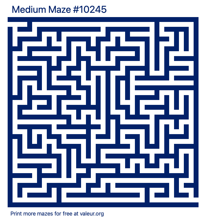 Free Printable Medium Maze number 10245