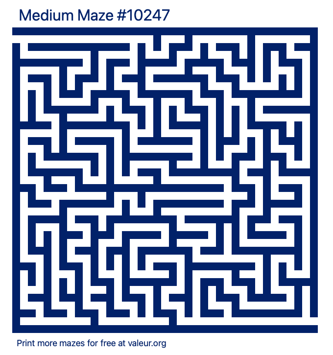 Free Printable Medium Maze number 10247