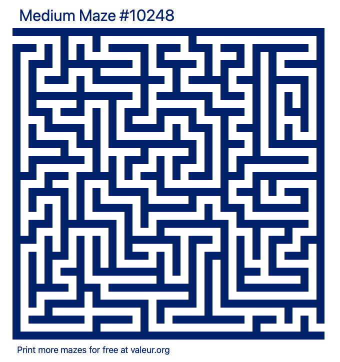 Free Printable Medium Maze number 10248