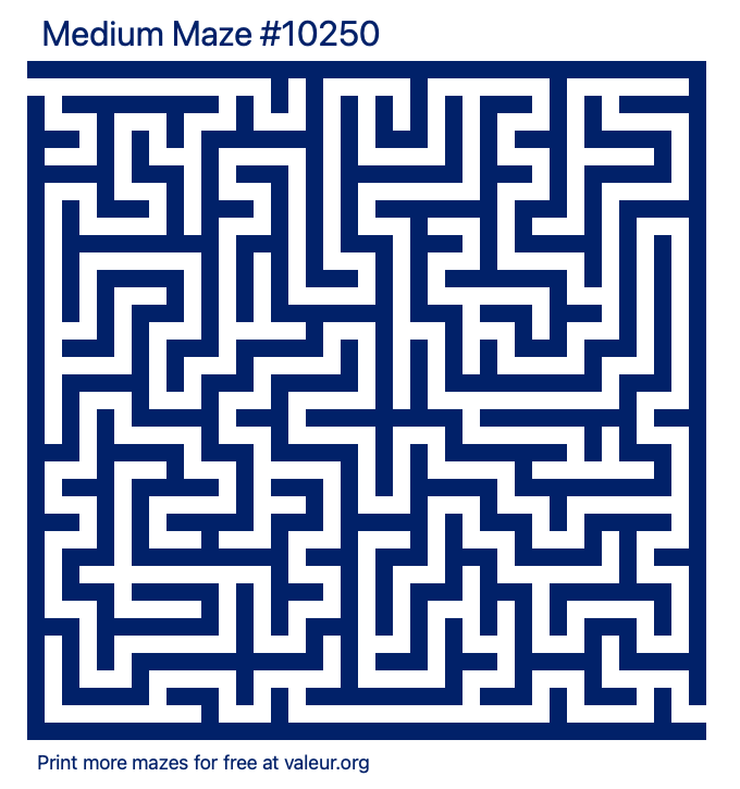 Free Printable Medium Maze number 10250