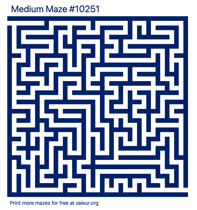 Free Printable Medium Maze number 10251