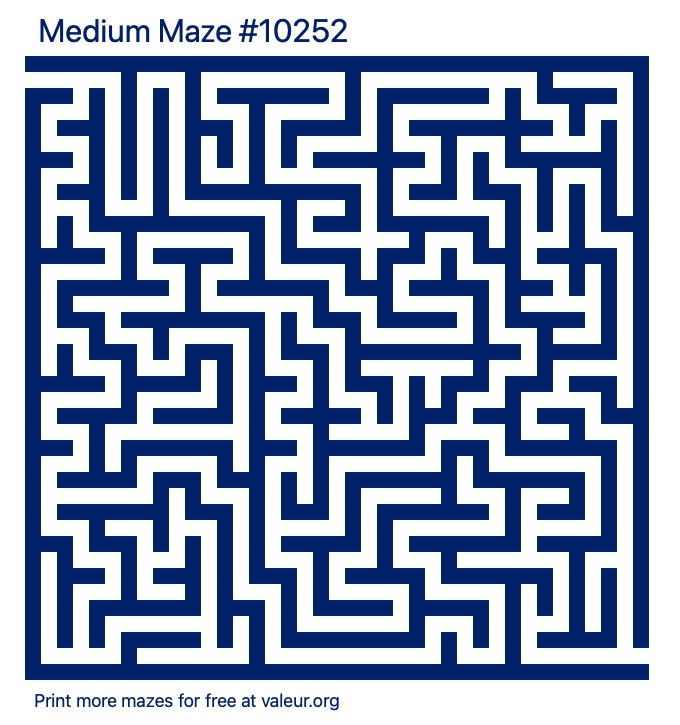 Free Printable Medium Maze number 10252