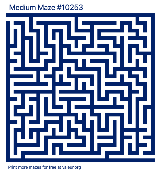 Free Printable Medium Maze number 10253