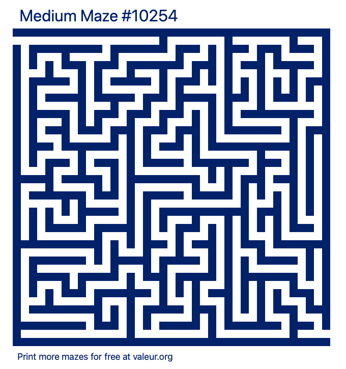 Free Printable Medium Maze number 10254