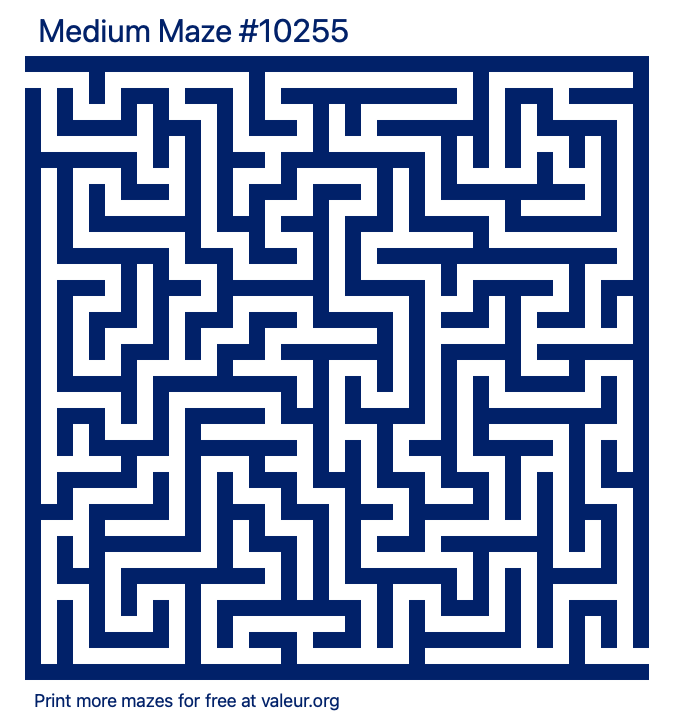 Free Printable Medium Maze number 10255