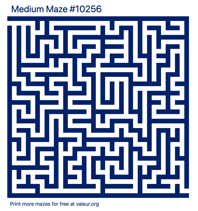 Free Printable Medium Maze number 10256