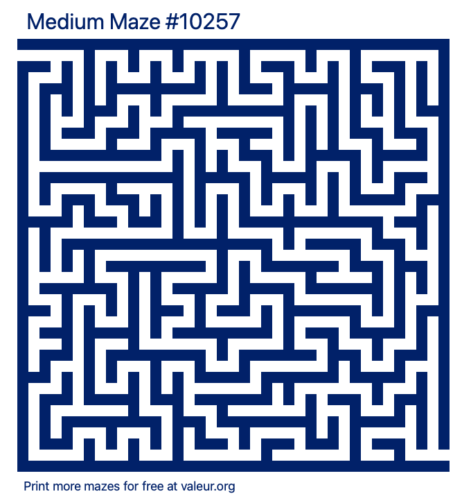 Free Printable Medium Maze number 10257