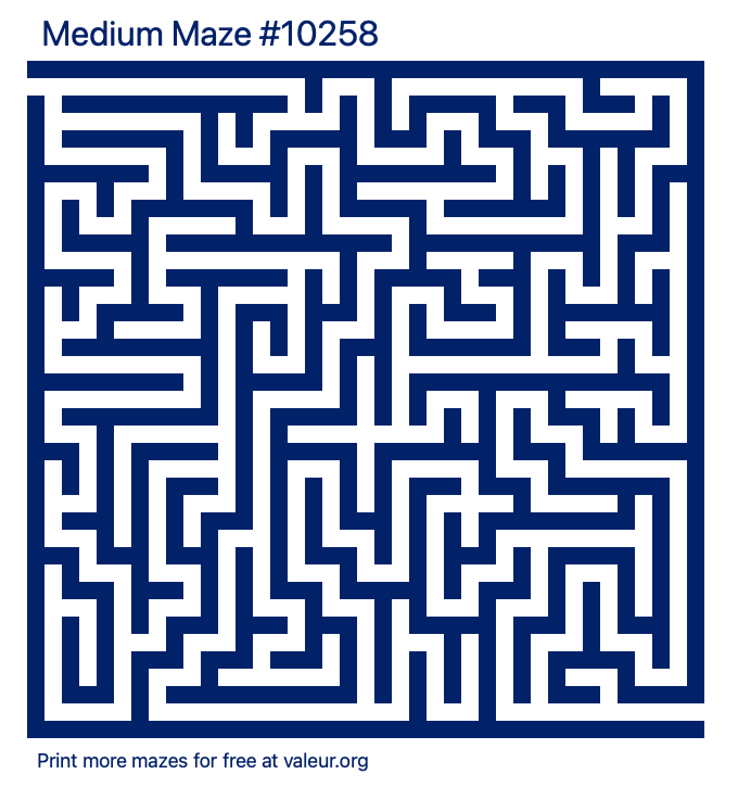 Free Printable Medium Maze number 10258