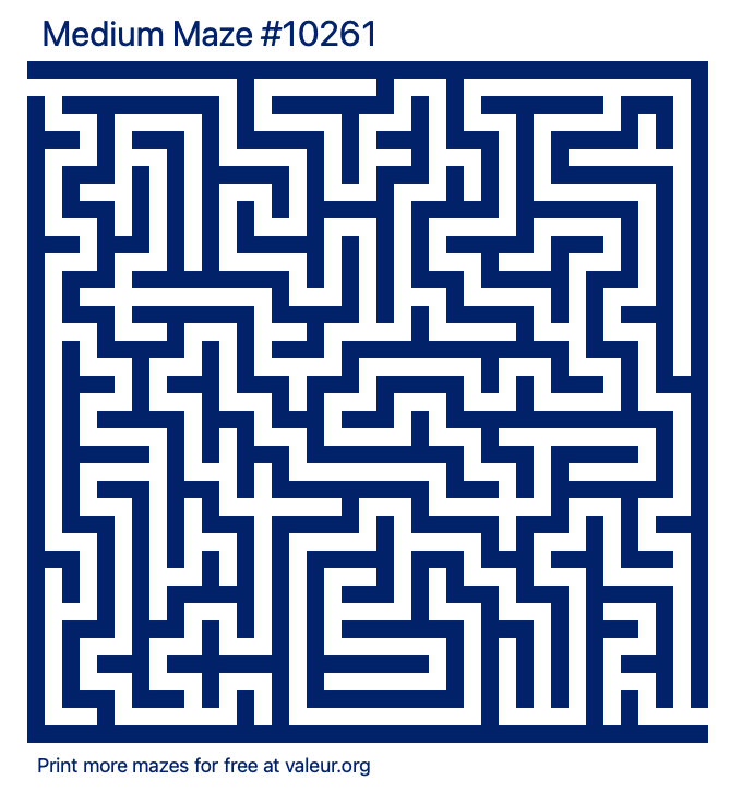 Free Printable Medium Maze number 10261