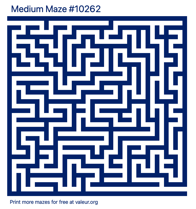 Free Printable Medium Maze number 10262
