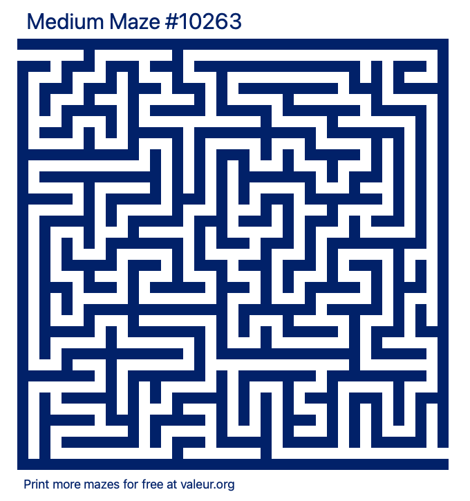 Free Printable Medium Maze number 10263