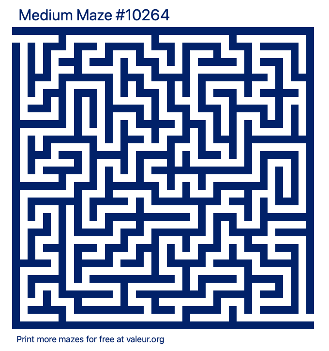 Free Printable Medium Maze number 10264