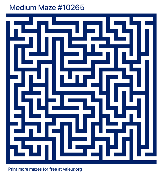 Free Printable Medium Maze number 10265