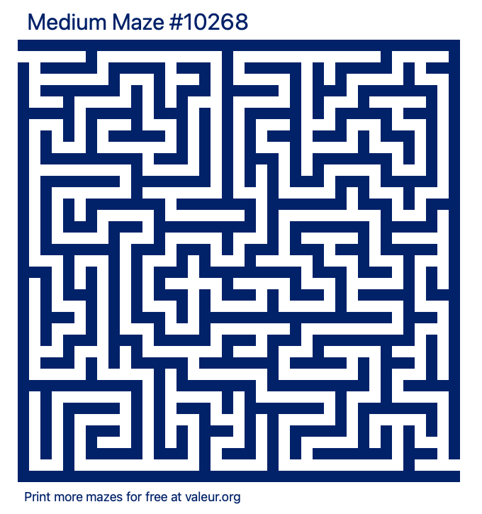 Free Printable Medium Maze number 10268