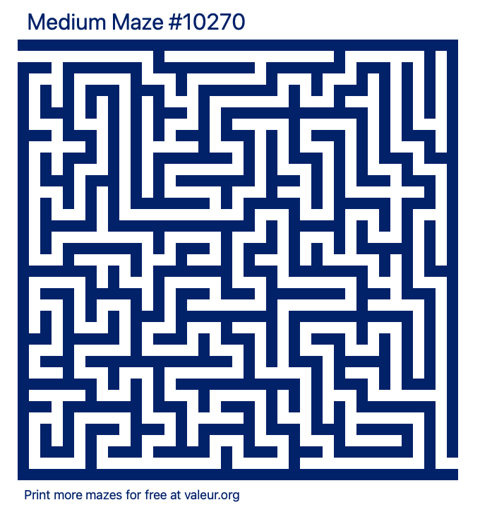 Free Printable Medium Maze number 10270