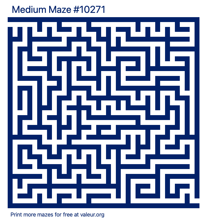 Free Printable Medium Maze number 10271
