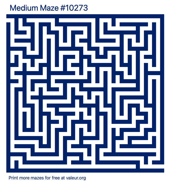 Free Printable Medium Maze number 10273