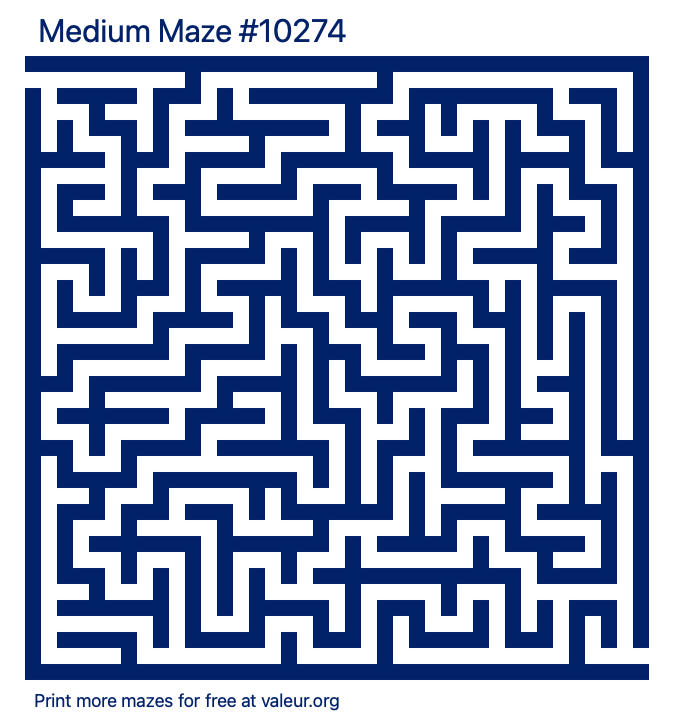 Free Printable Medium Maze number 10274