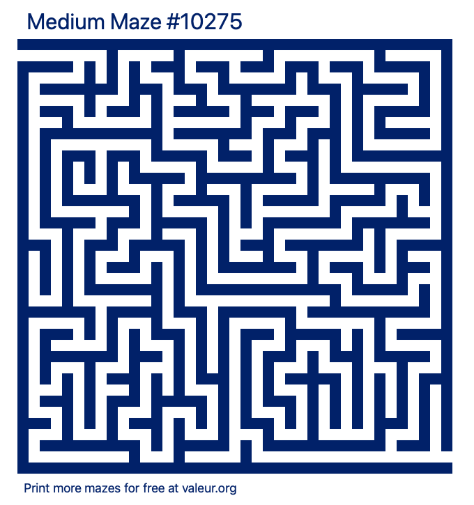 Free Printable Medium Maze number 10275